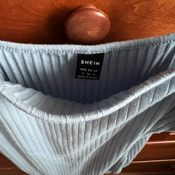 Light Blue Rib Knit Dress - Picture 5 of 5